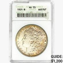 1901 Morgan Silver Dollar ANACS AU55