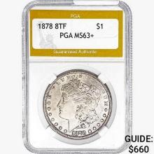 1878 8TF Morgan Silver Dollar PGA MS63+