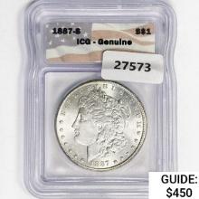 1887-S Morgan Silver Dollar ICG