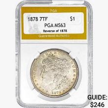 1878 Morgan Silver Dollar PGA MS63 REV 78