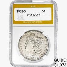 1902-S Morgan Silver Dollar PGA MS62