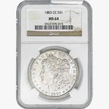 1883-CC Morgan Silver Dollar NGC MS64