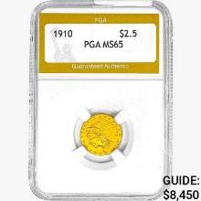 1910 $2.50 Gold Quarter Eagle PGA MS65