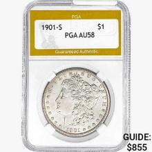 1901-S Morgan Silver Dollar PGA AU58