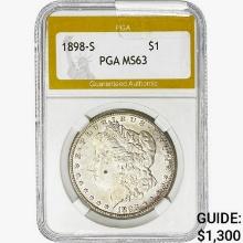 1898-S Morgan Silver Dollar PGA MS63