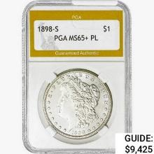 1898-S Morgan Silver Dollar PGA MS65+ PL