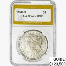 1890-O Morgan Silver Dollar PGA MS67+ DMPL