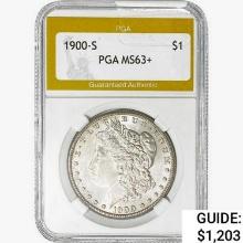 1900-S Morgan Silver Dollar PGA MS63+