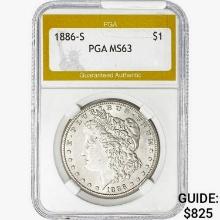 1886-S Morgan Silver Dollar PGA MS63