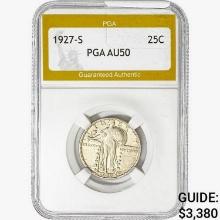 1927-S Standing Liberty Quarter PGA AU50