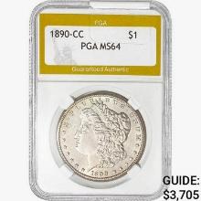 1890-CC Morgan Silver Dollar PGA MS64