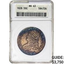 1828 Capped Bust Half Dollar ANACS MS63