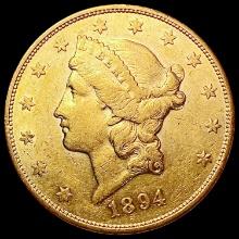 1894-S $20 Gold Double Eagle CLOSELY UNCIRCULATED