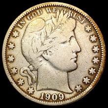 1909-S Barber Half Dollar LIGHTLY CIRCULATED