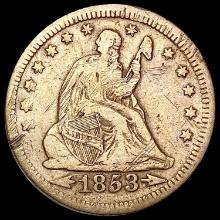 1853 Arrows and Rays Seated Liberty Quarter NICELY CIRCULATED