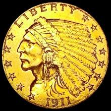 1911 $2.50 Gold Quarter Eagle CLOSELY UNCIRCULATED