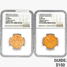 [2]1808 India 10Cash Madras Presidency NGC Genuine