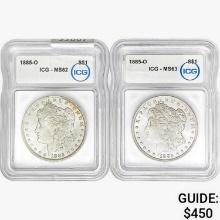 [2]1885-O Morgan Silver Dollar ICG MS62-63