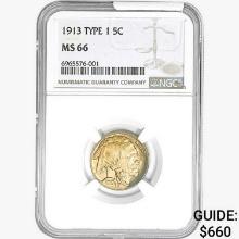 1913 Buffalo Nickel NGC MS66 Type 1