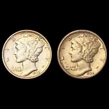 [2] 1928&1938-S Mercury Dime UNCIRCULATED