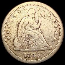 1843-O Seated Liberty Quarter LIGHTLY CIRCULATED