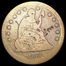 1866-S Seated Liberty Quarter NICELY CIRCULATED