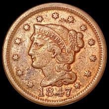 1847 Braided Hair Large Cent LIGHTLY CIRCULATED