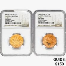 [2]1808 India 10Cash Madras Presidency NGC Genuine