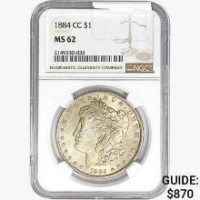 1884-CC Morgan Silver Dollar NGC MS62