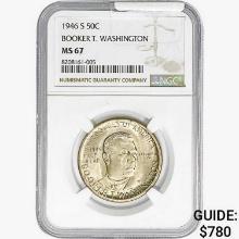 1946-S Booker T Half Dollar NGC MS67