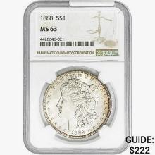 1888 Morgan Silver Dollar NGC MS63