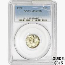 1938 Mercury Silver Dime PCGS MS66 FB