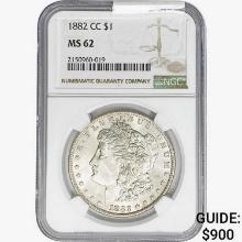 1882-CC Morgan Silver Dollar NGC MS62