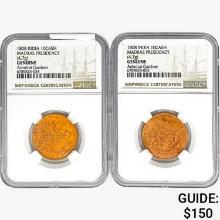 [2]1808 India 10Cash Madras Presidency NGC Genuine