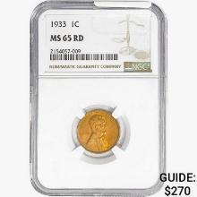 1933 Wheat Cent NGC MS65 RD