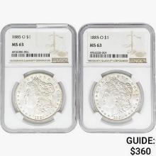 1885-O [2] Morgan Silver Dollar NGC MS63