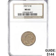 1937-S Buffalo Nickel NGC MS65