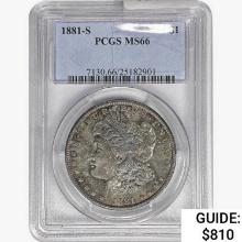 1881-S Morgan Silver Dollar PCGS MS66