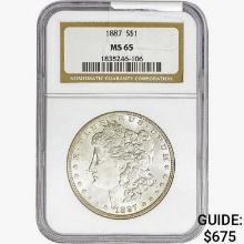 1887 Morgan Silver Dollar NGC MS65