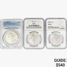 1883-O&1885-O [3] Morgan Silver Dollar NGC/PCGS MS63