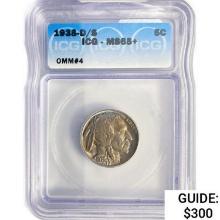 1938-D/S Buffalo Nickel ICG MS65+ OMM#4