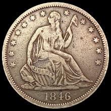 1846-O Tall Date Seated Liberty Half Dollar LIGHTLY CIRCULATED