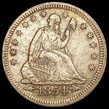 1854 Arrows Seated Liberty Quarter CLOSELY UNCIRCULATED