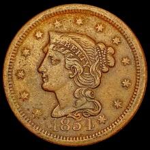 1854 Braided Hair Large Cent NEARLY UNCIRCULATED