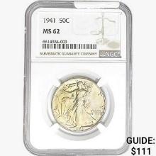 1941 Walking Liberty Half Dollar NGC MS62