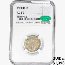 1920-D Buffalo Nickel NGC AU50