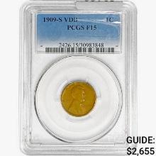 1909-S VDB Wheat Cent PCGS F15