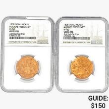 [2]1808 India 10Cash Madras Presidency NGC Genuine