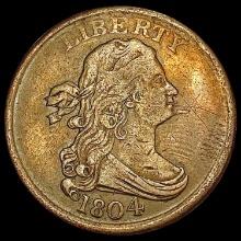 1804 Spiked Chin Draped Bust Half Cent LIGHTLY CIRCULATED