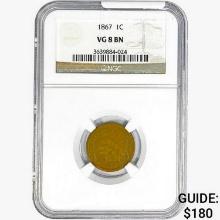 1867 Indian Head Cent NGC VG8 BN